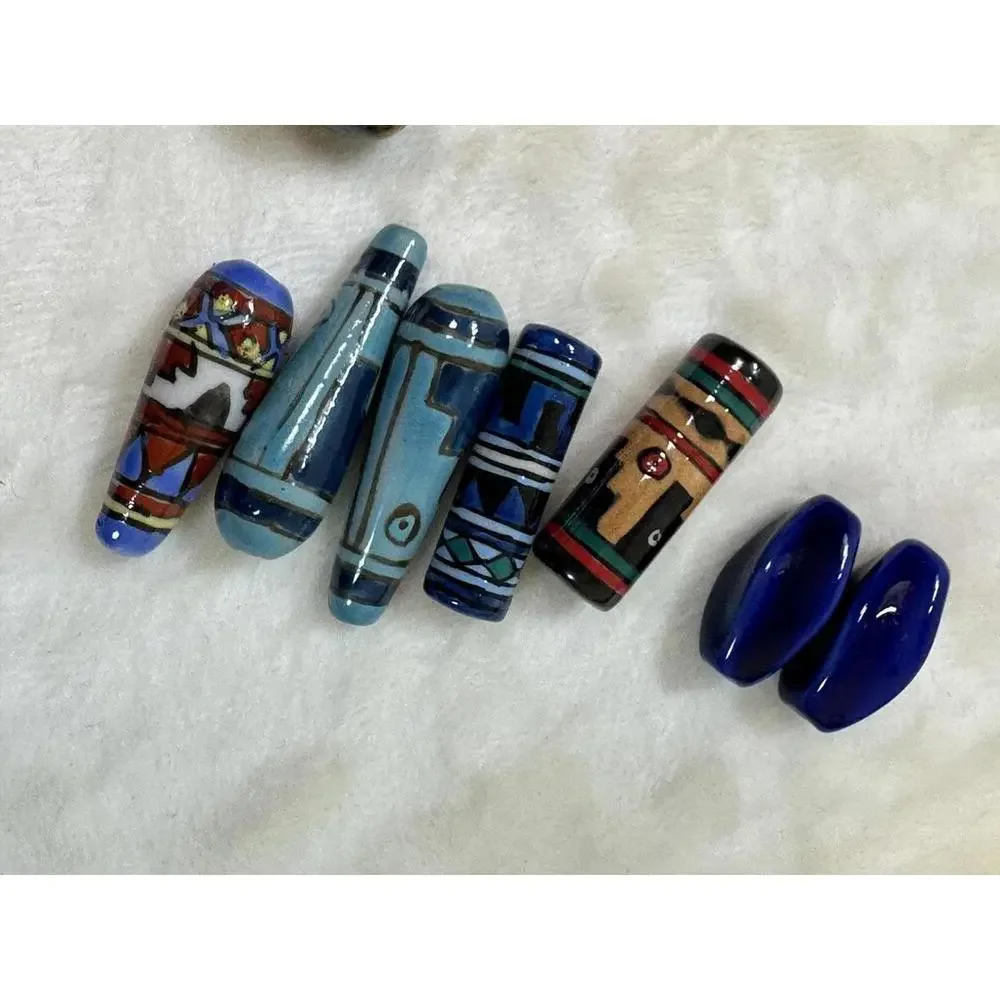 50 Ceramic Decorative Mix Beads Glossy Assorted Colors Sizes and Designs